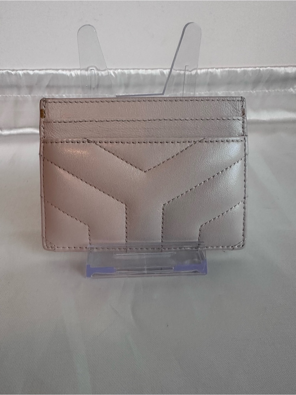 YSL Monogram Chevron Quilted Nappa Leather Card Holder - Picture 3 of 15